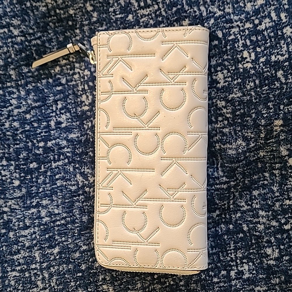 Calvin Klein Ivory Quilted Leather Wallet